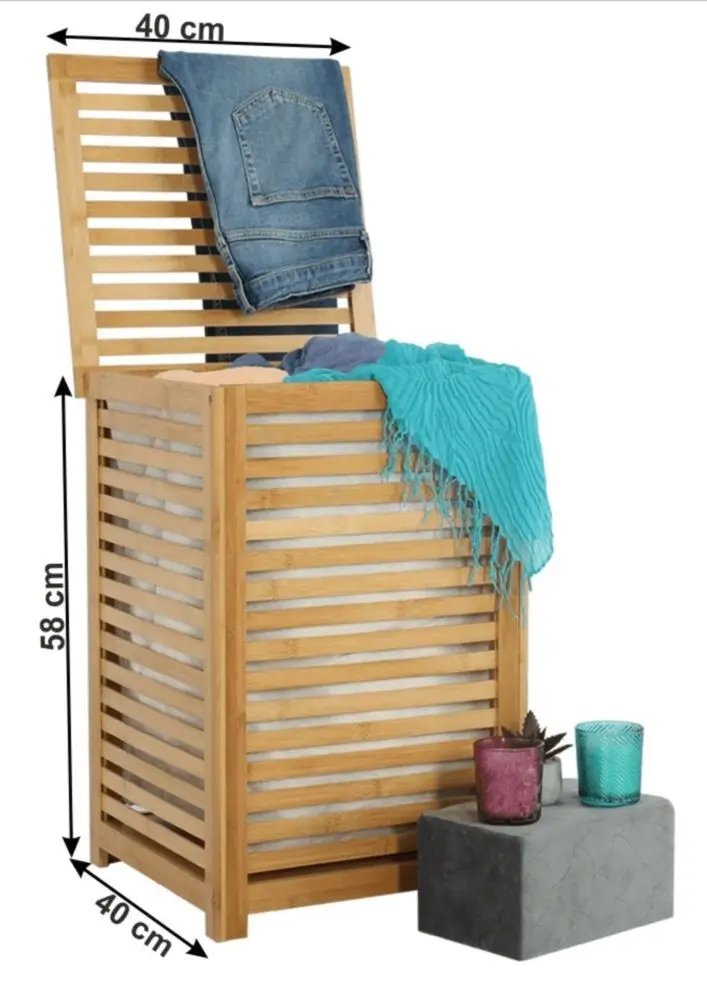 Cos pentru rufe Tempo Kondela Basket (Bamboo/Beige) - 2