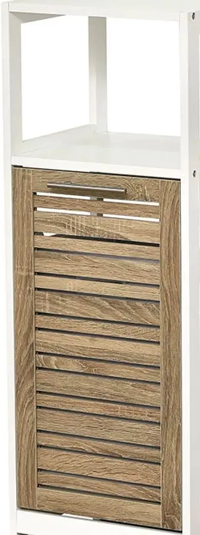 Etajera cu cos pentru haine Tendance Stockholm 36x33x98cm (White/Woody) - 3