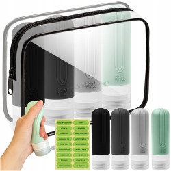 Geanta cosmetica de calatorie Trizand 25760 (Black/Transparent)