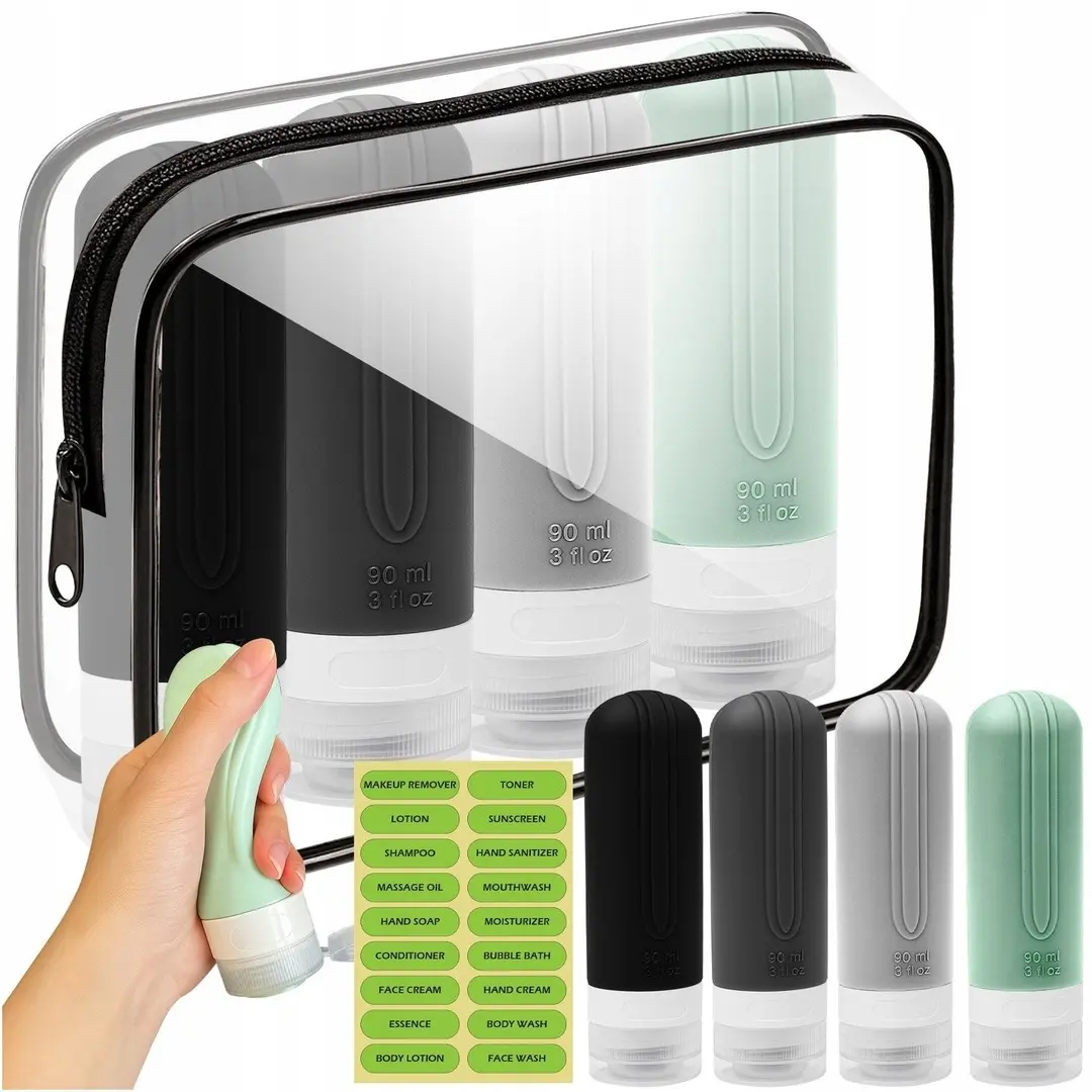 Geanta cosmetica de calatorie Trizand 25760 (Black/Transparent)