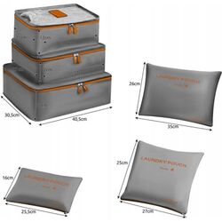 Set organizatoare de călătorie Trizand 23183 (Grey/Orange) Thumb