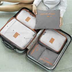 Set organizatoare de călătorie Trizand 23183 (Grey/Orange) Thumb