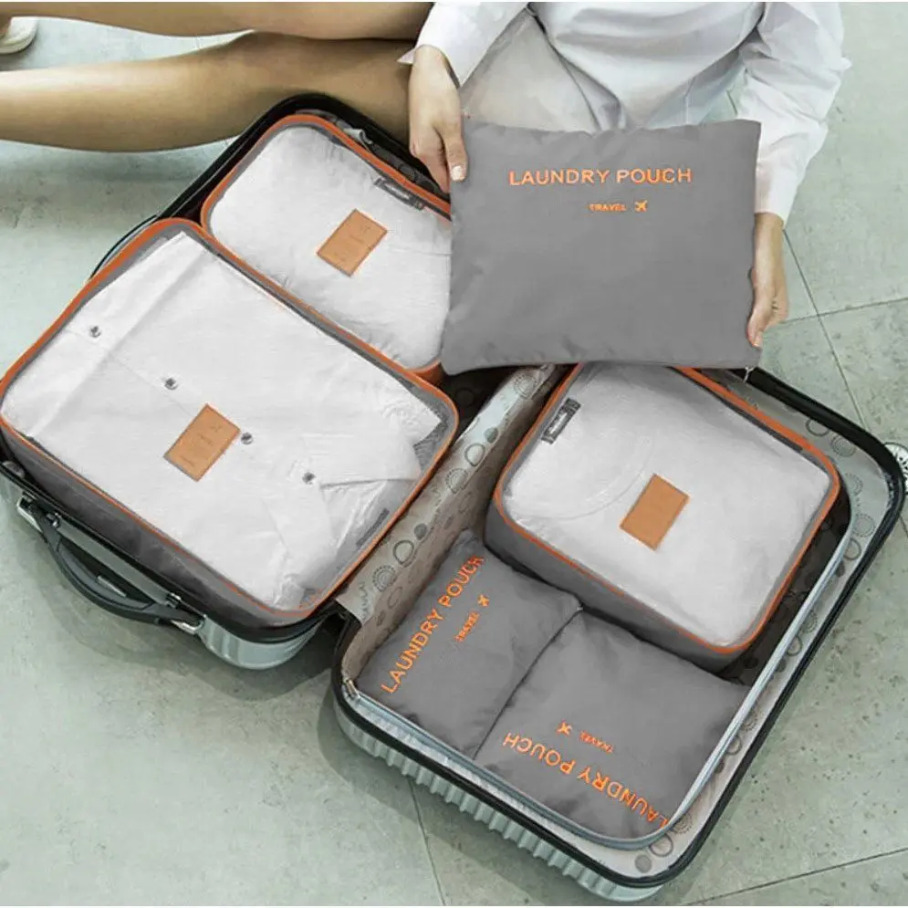 Set organizatoare de călătorie Trizand 23183 (Grey/Orange)