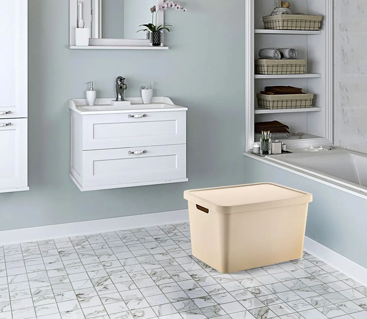 Cutie de depozitare Turan Stafi TRN-236 18L (Latte) - 2