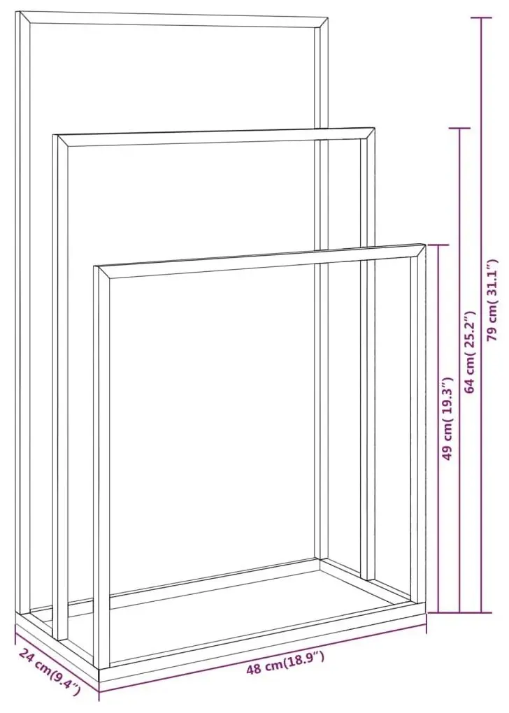 Держатель для полотенец VidaXL 343090 (Black)