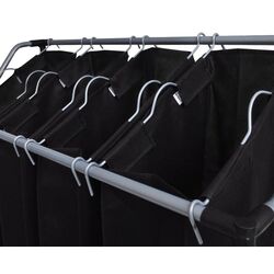 Coș de sortare rufe VidaXL 240367 (Black/Grey) Thumb