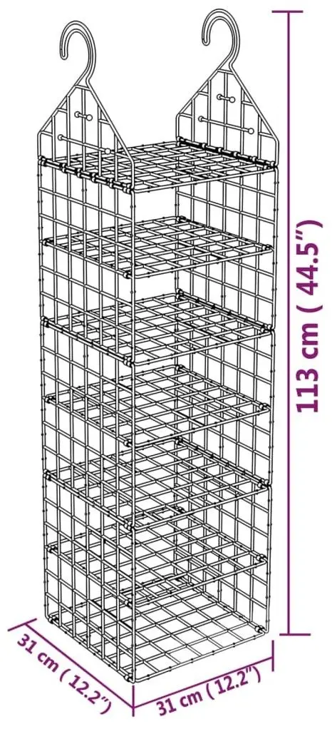 Подвесной органайзер для шкафа VidaXL 344375 (Grey)