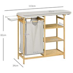 Masa de calcat Homcom 850-302V00ND 113x34x82 cm (Grey/Oak) Thumb
