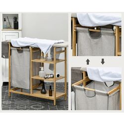 Masa de calcat Homcom 850-302V00ND 113x34x82 cm (Grey/Oak) Thumb