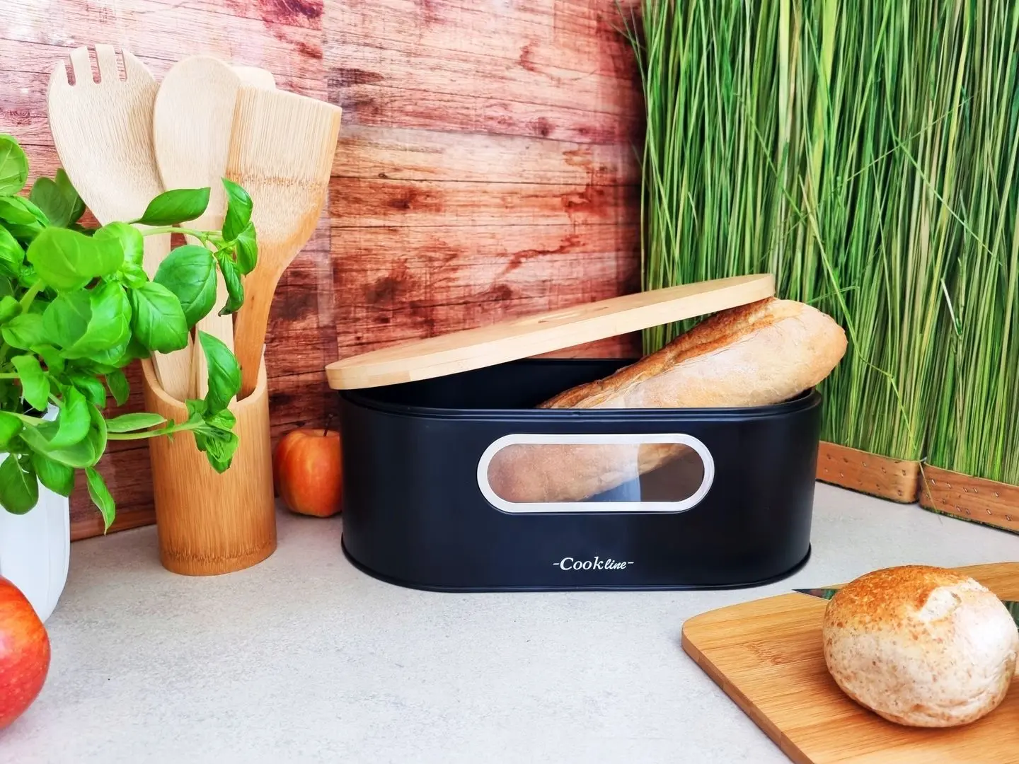 Хлебница Cook Line Enebro NEL1772 (Black Matt/Bamboo)