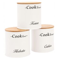 Набор хлебница + 3 банки Cook Line Aglio NEL4942 (White/Bamboo) Thumb