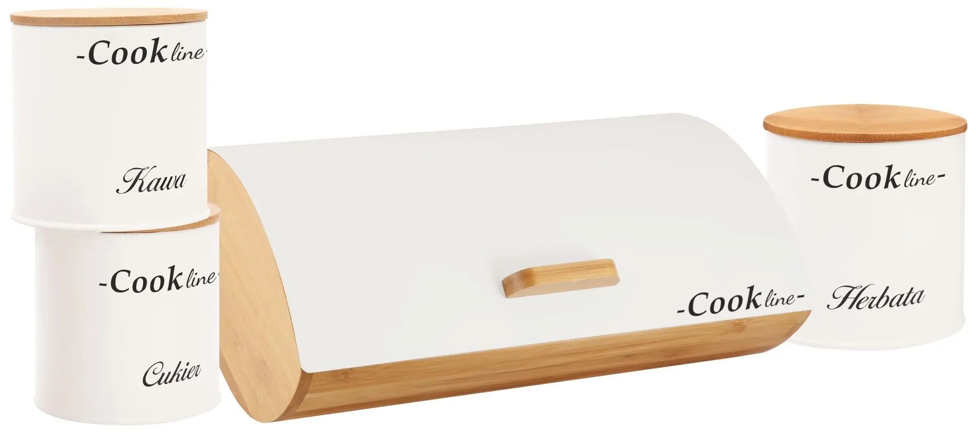 Набор хлебница + 3 банки Cook Line Aglio NEL4942 (White/Bamboo)