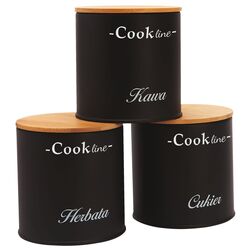 Set cutie de paine + 3 recipiente Cook Line Ortica NEL4935 (Black/Bamboo) Thumb