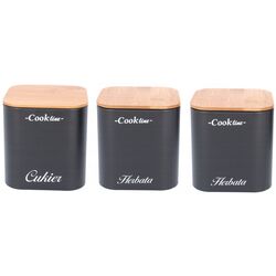 Набор хлебница + 3 банки Cook Line Rafano NEL7113 (Black/Bamboo) Thumb