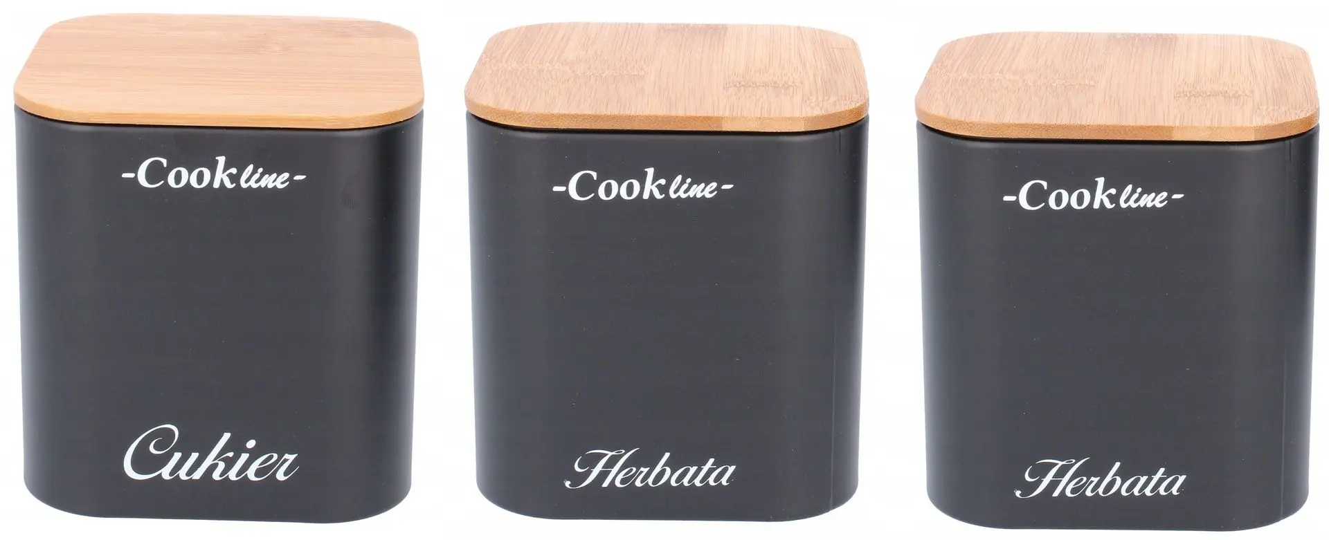 Набор хлебница + 3 банки Cook Line Rafano NEL7113 (Black/Bamboo)