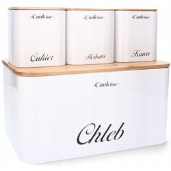 Набор хлебница + 3 банки Cook Line Rafano NEL7120 (White/Bamboo) Thumb