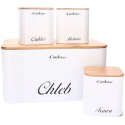 Набор хлебница + 3 банки Cook Line Rafano NEL7120 (White/Bamboo) Thumb