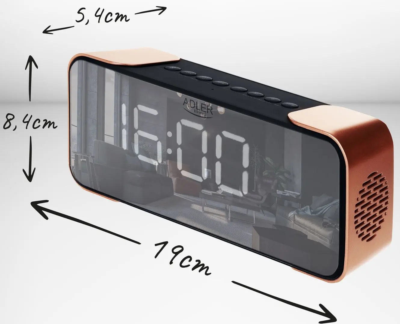 Ceas cu radio Adler AD 1190 (Black/Copper)