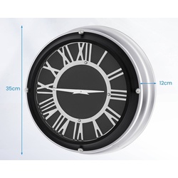 Ceas de perete Costway ES10289-S (Black/Silver) Thumb