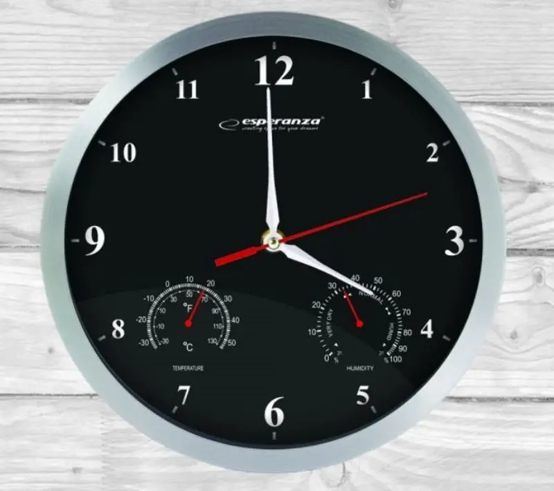 Ceas de perete Esperanza Washington EHC008K 30cm (Black/Silver)