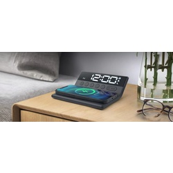 Ceas cu alarma cu incarcare fara fir Muse M-168 WI (Black) Thumb