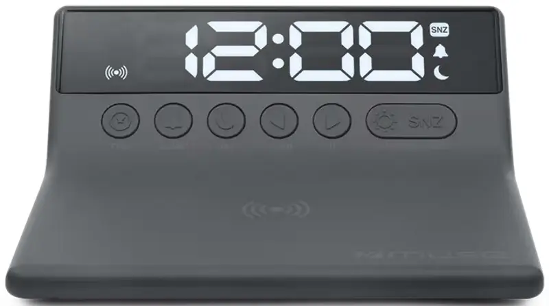 Ceas cu alarma cu incarcare fara fir Muse M-168 WI (Black)