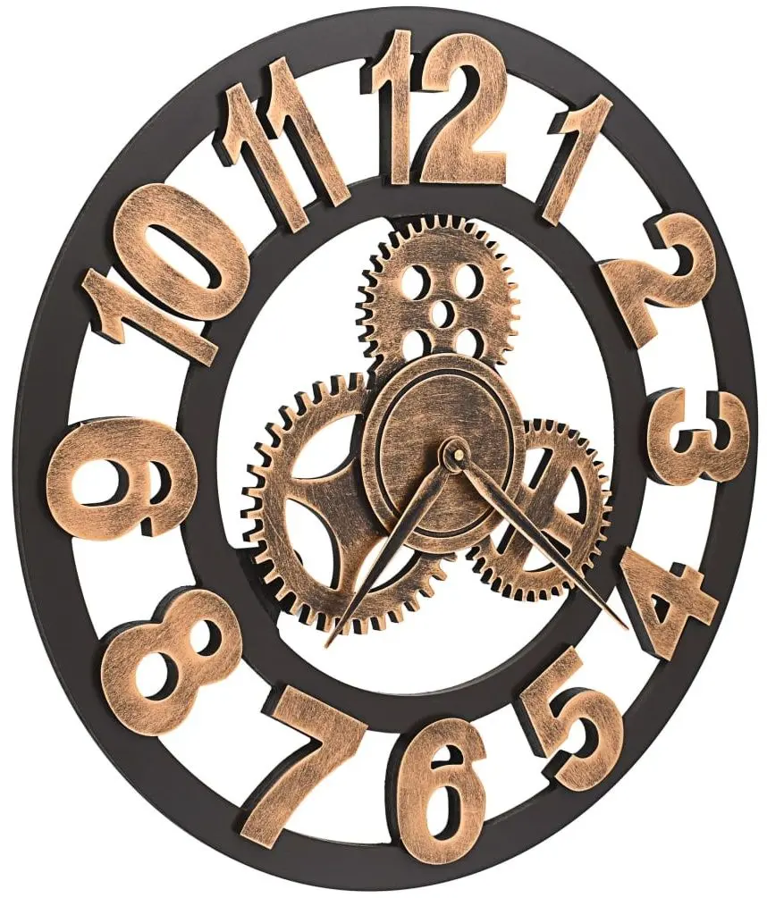 Ceas de perete VidaXL 283861 (Gold/Black)