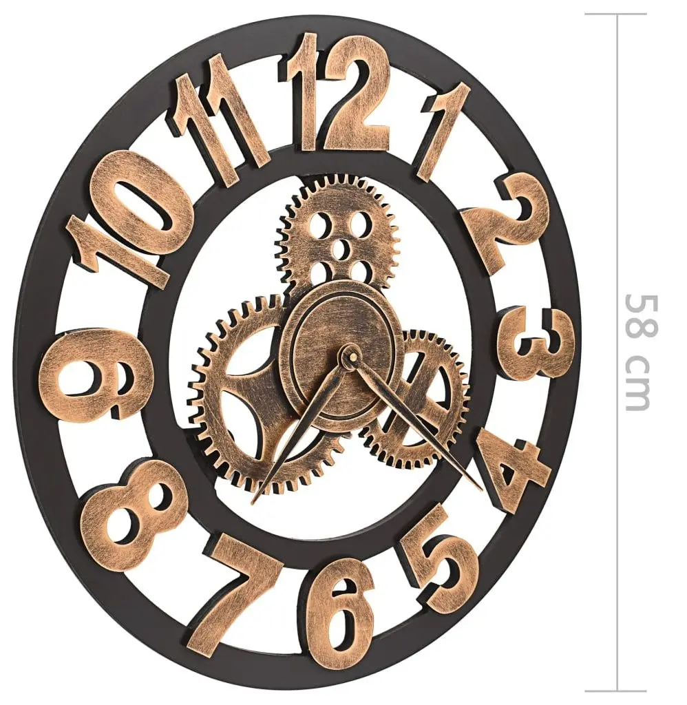 Ceas de perete VidaXL 283861 (Gold/Black)