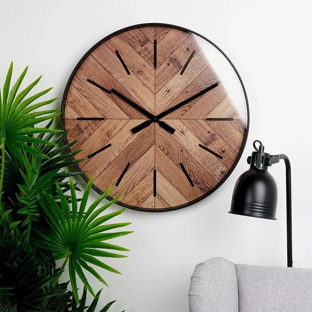 Часы настенные H&S 8721037036955 (Wood/Black) - 4