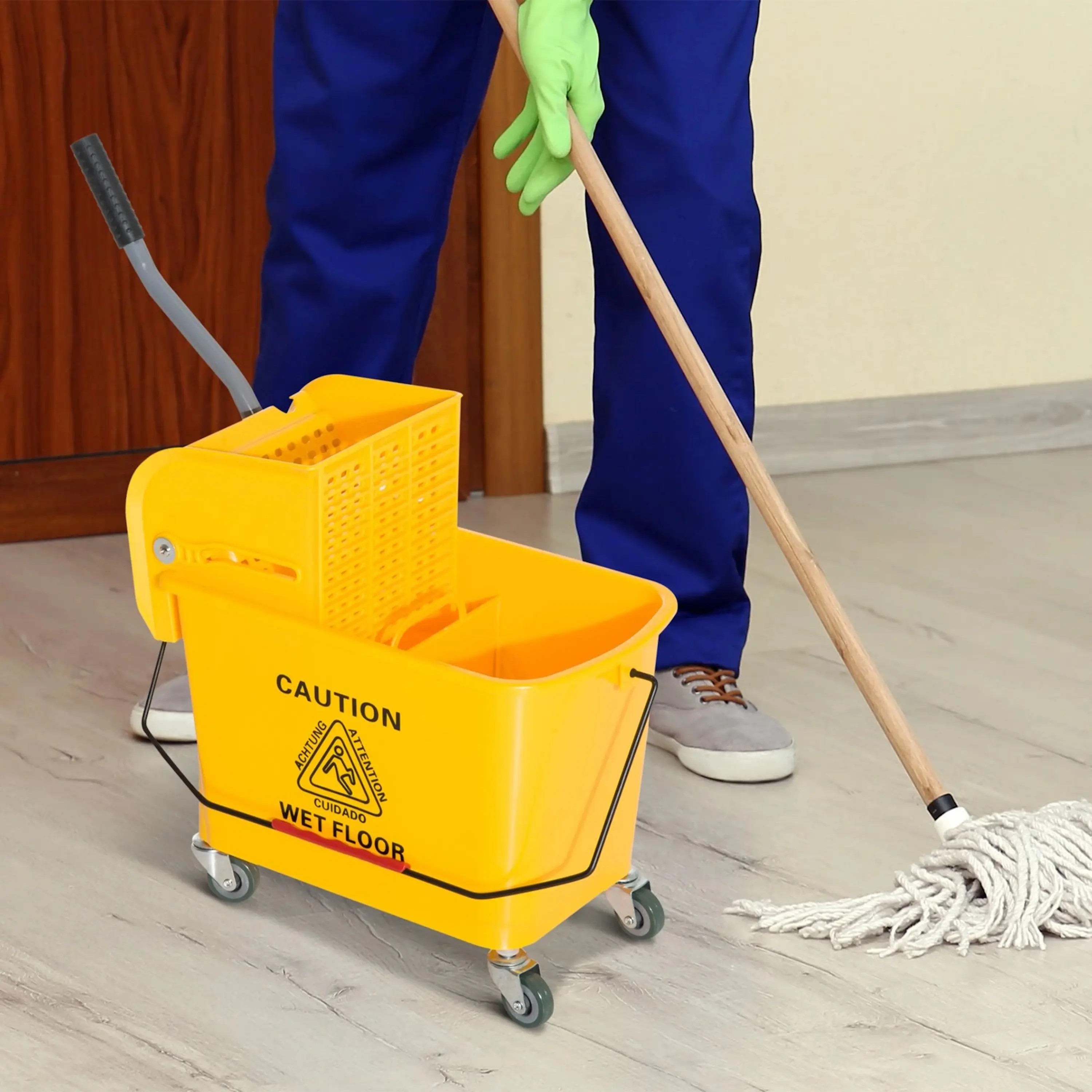Carucior pentru curatenie Homcom 720-002 (Yellow) - 6