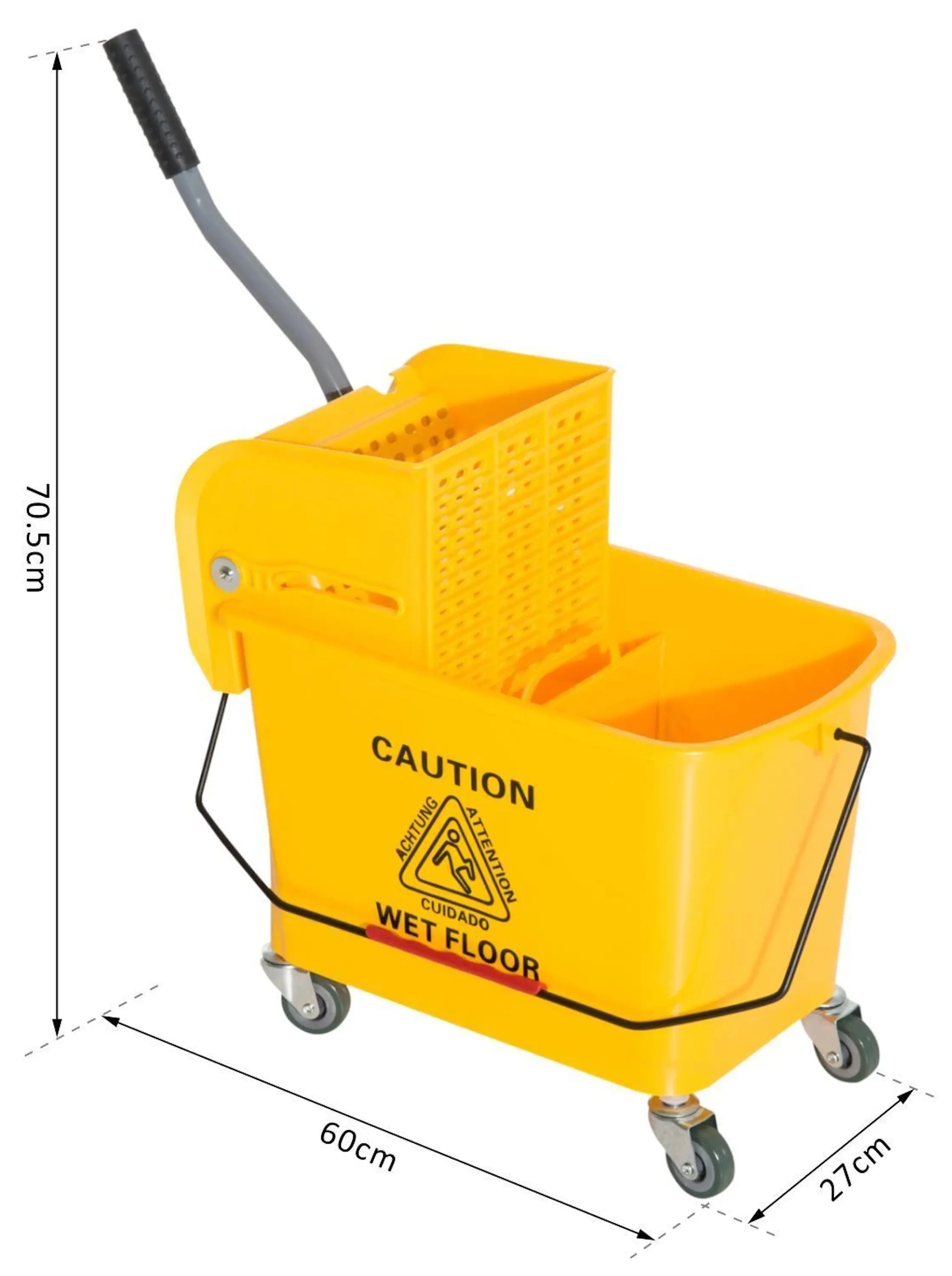 Carucior pentru curatenie Homcom 720-002 (Yellow) - 7