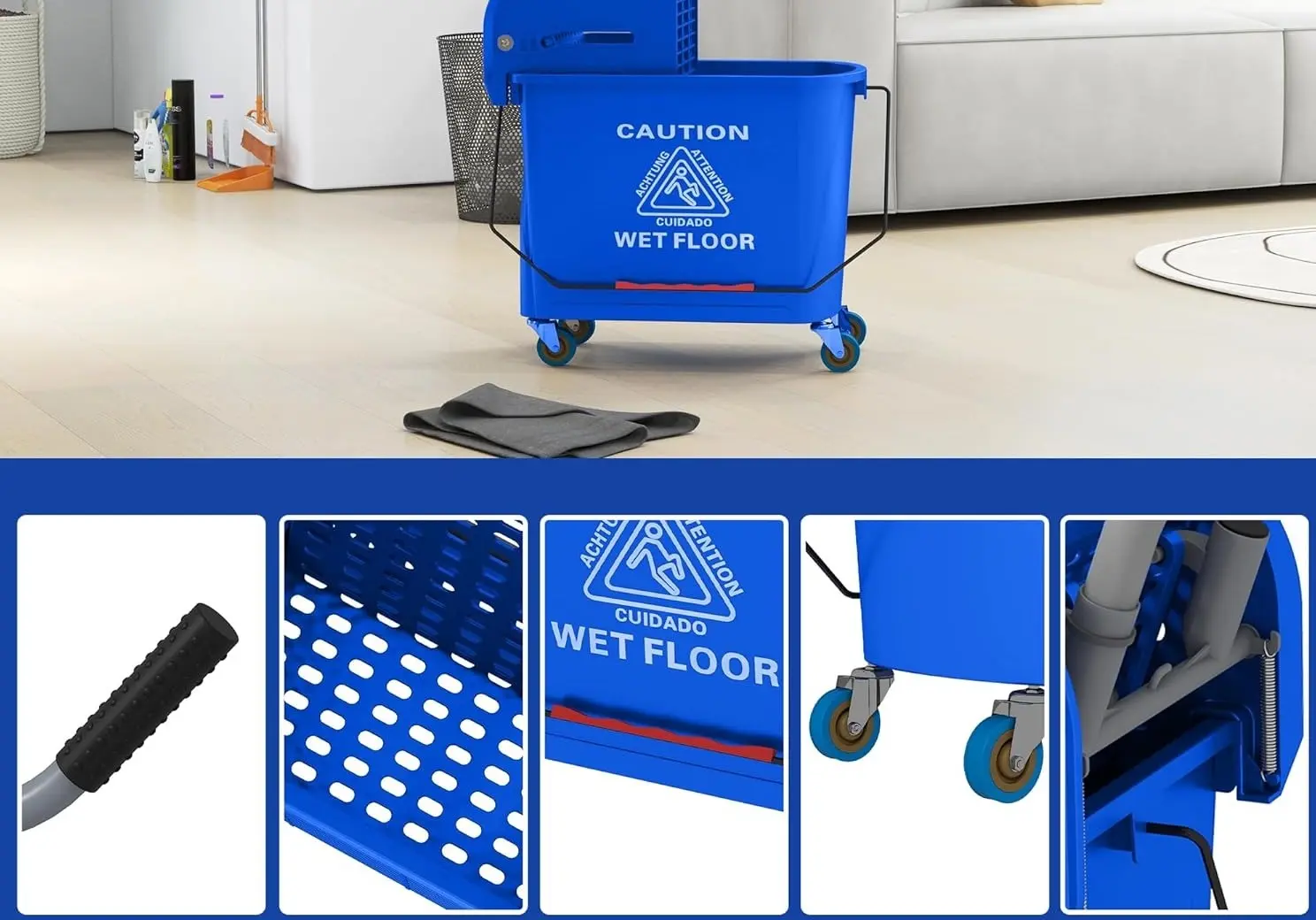 Тележка для уборки Homcom 720-002V00BU (Blue) - 2