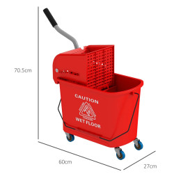 Carucior pentru curatenie Homcom 720-002V00RD (Red) Thumb