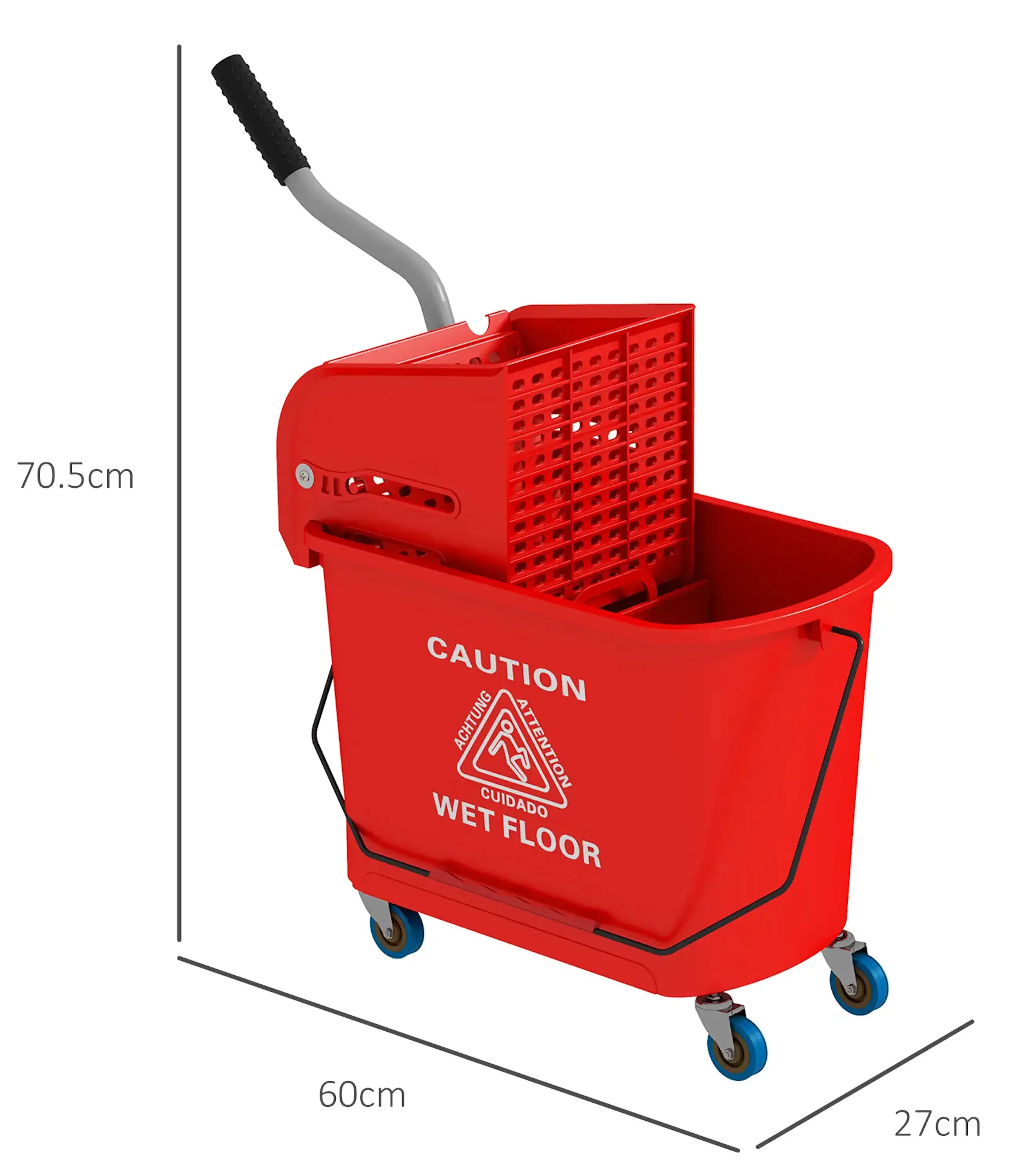 Carucior pentru curatenie Homcom 720-002V00RD (Red) - 5