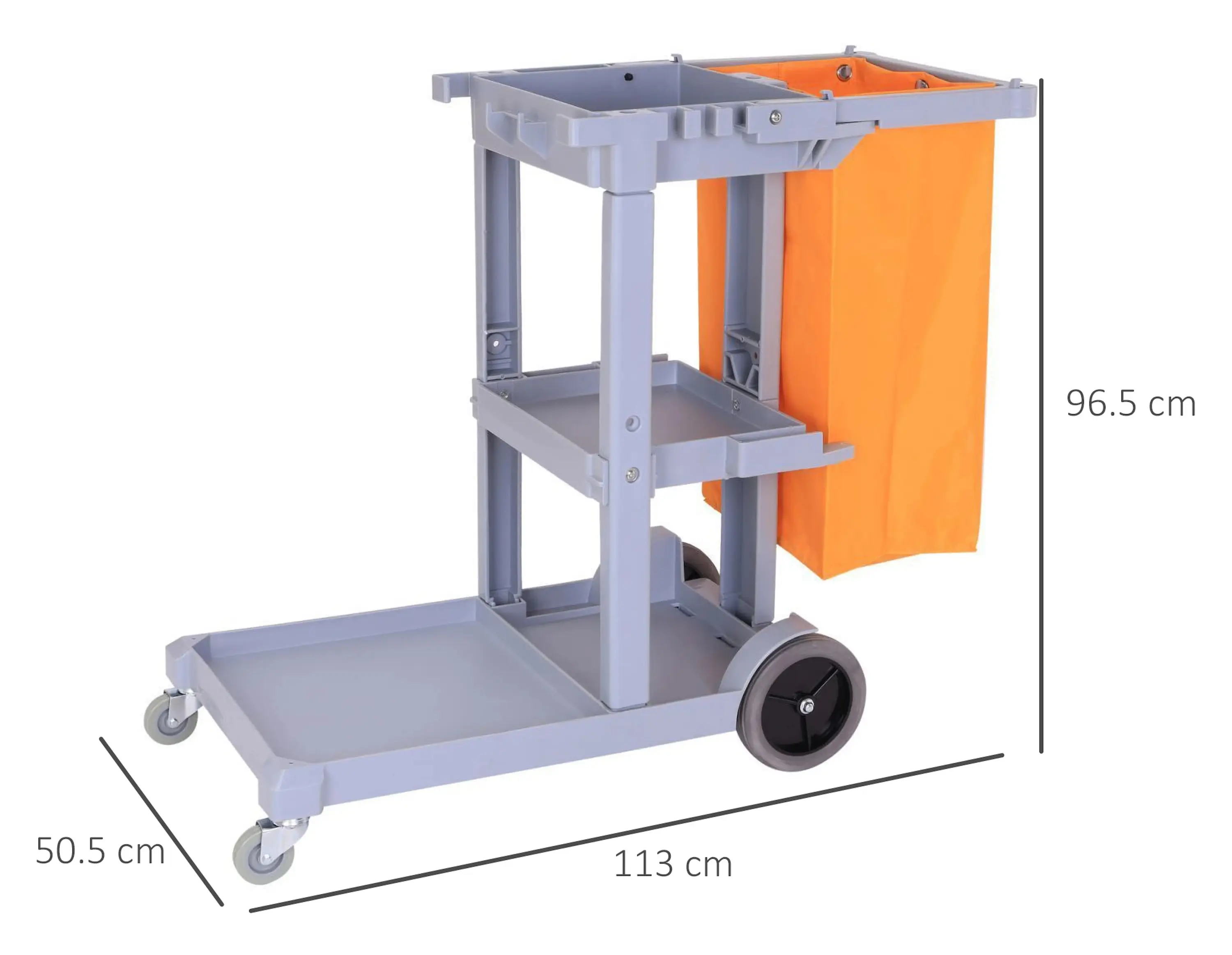 Carucior pentru curatenie Homcom 720-004 (Orange/Grey) - 7