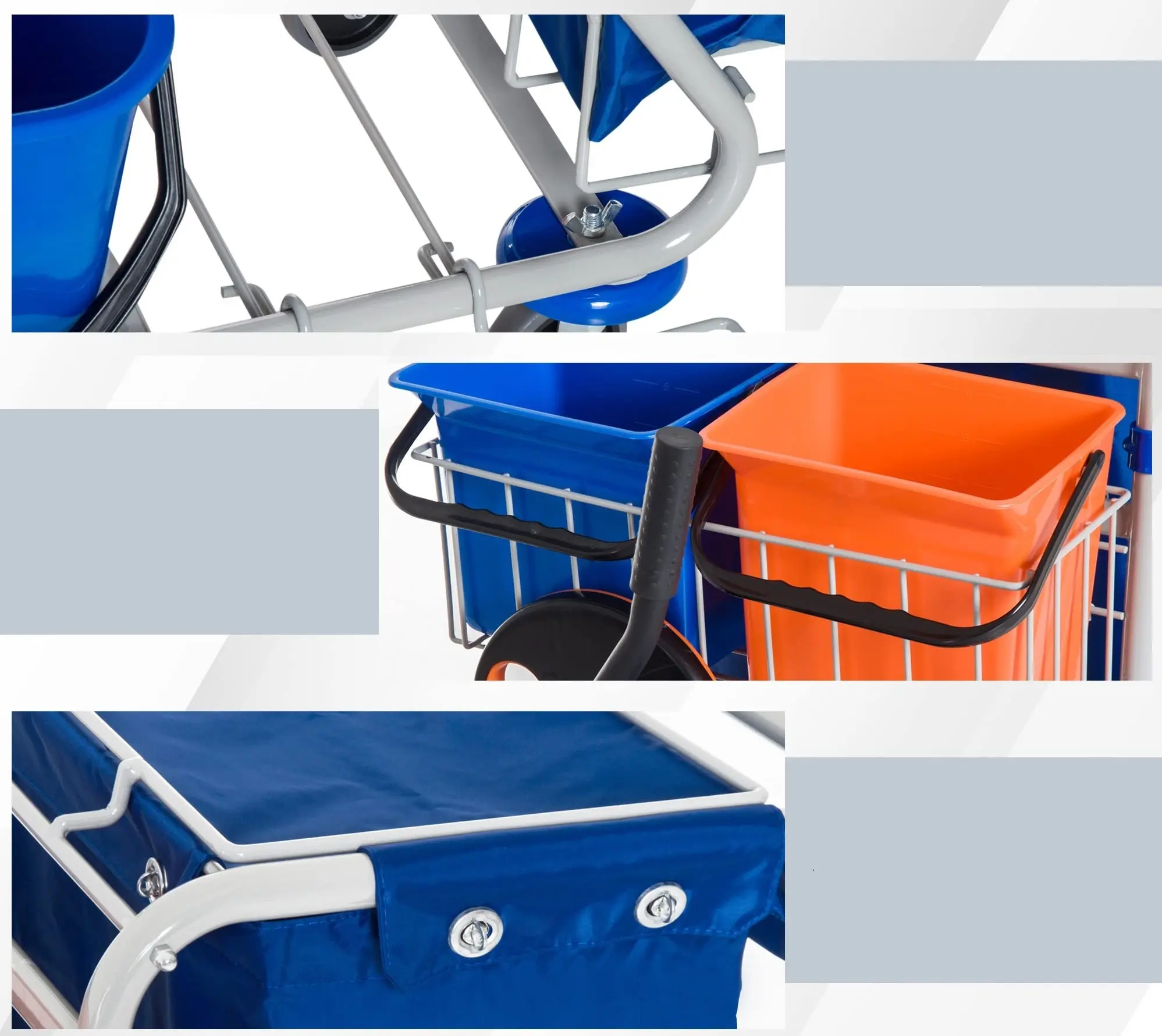 Carucior pentru curatenie Homcom 720-007 (Orange/Blue) - 4