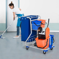 Carucior pentru curatenie Homcom 720-007 (Orange/Blue) Thumb