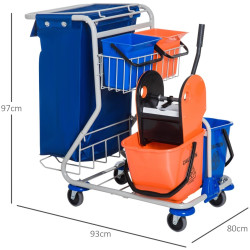 Carucior pentru curatenie Homcom 720-007 (Orange/Blue) Thumb