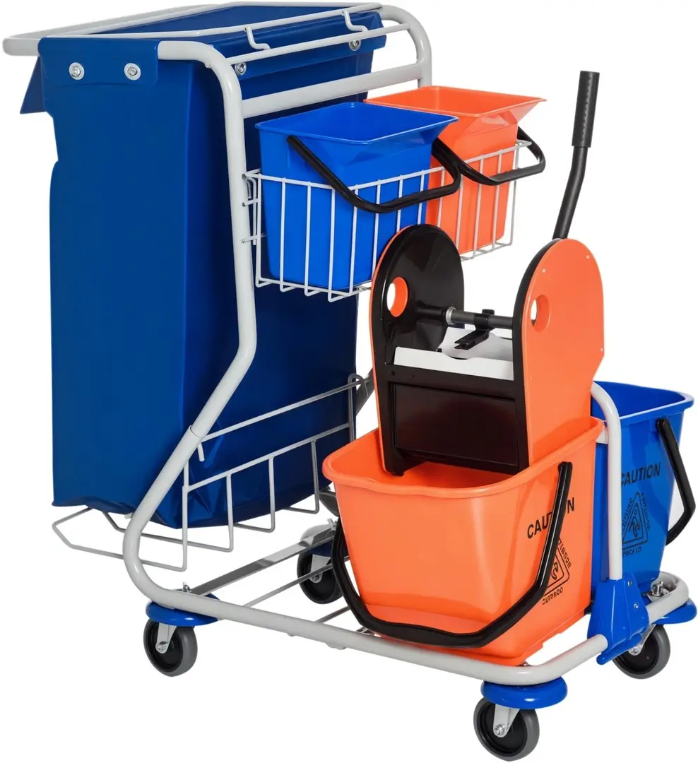 Carucior pentru curatenie Homcom 720-007 (Orange/Blue)