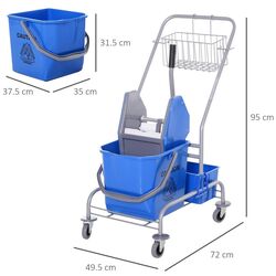 Carucior pentru curatenie Homcom 720-010 (Blue) Thumb