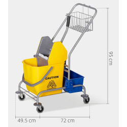 Carucior pentru curatenie Homcom 720-010V00YL (Yellow) Thumb