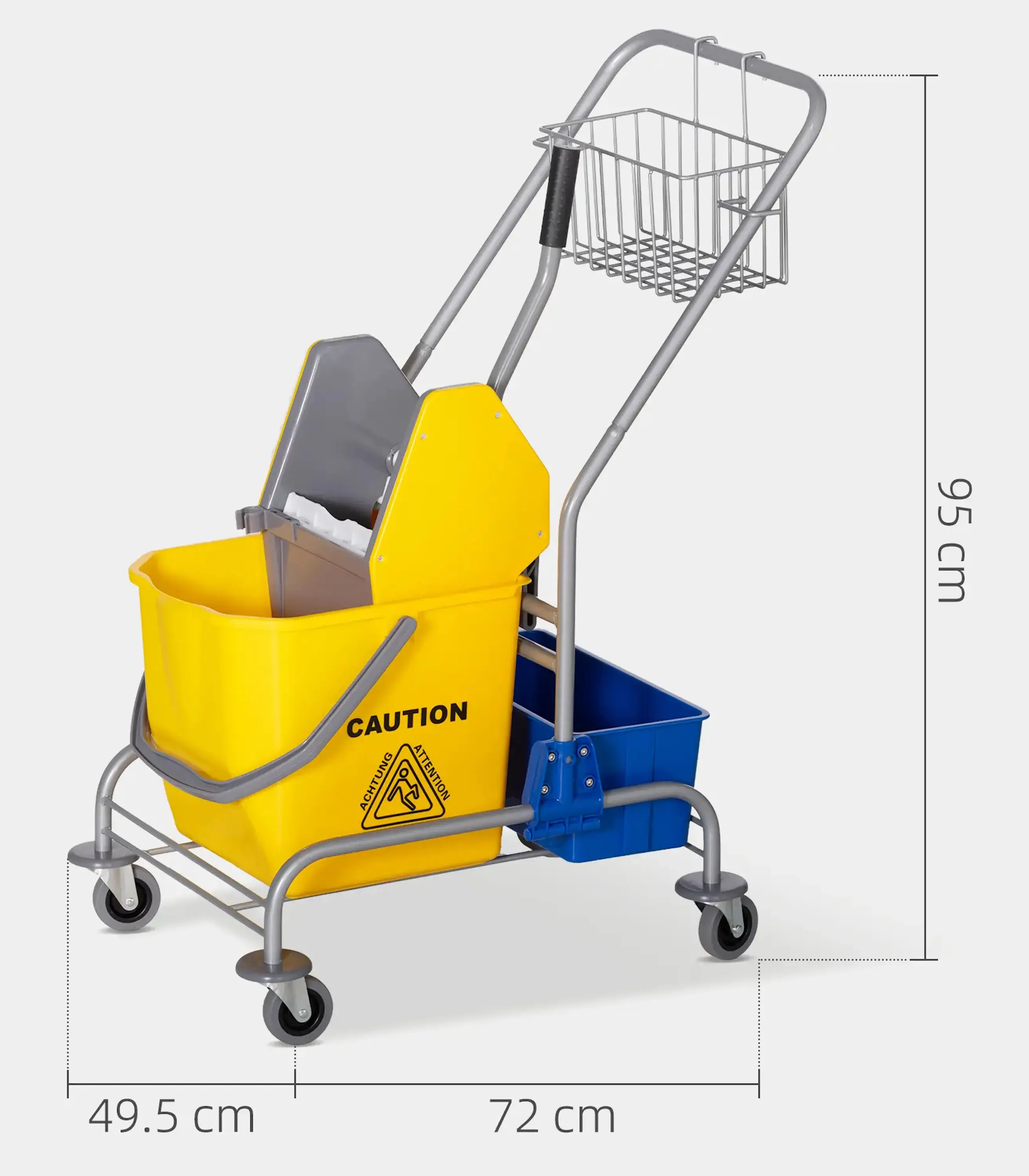 Carucior pentru curatenie Homcom 720-010V00YL (Yellow) - 5