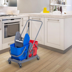 Carucior pentru curatenie Homcom 720-012 (Blue/Red) Thumb