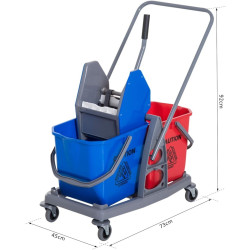 Carucior pentru curatenie Homcom 720-012 (Blue/Red) Thumb