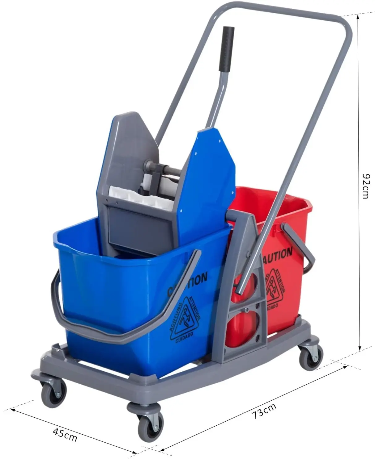 Carucior pentru curatenie Homcom 720-012 (Blue/Red) - 6