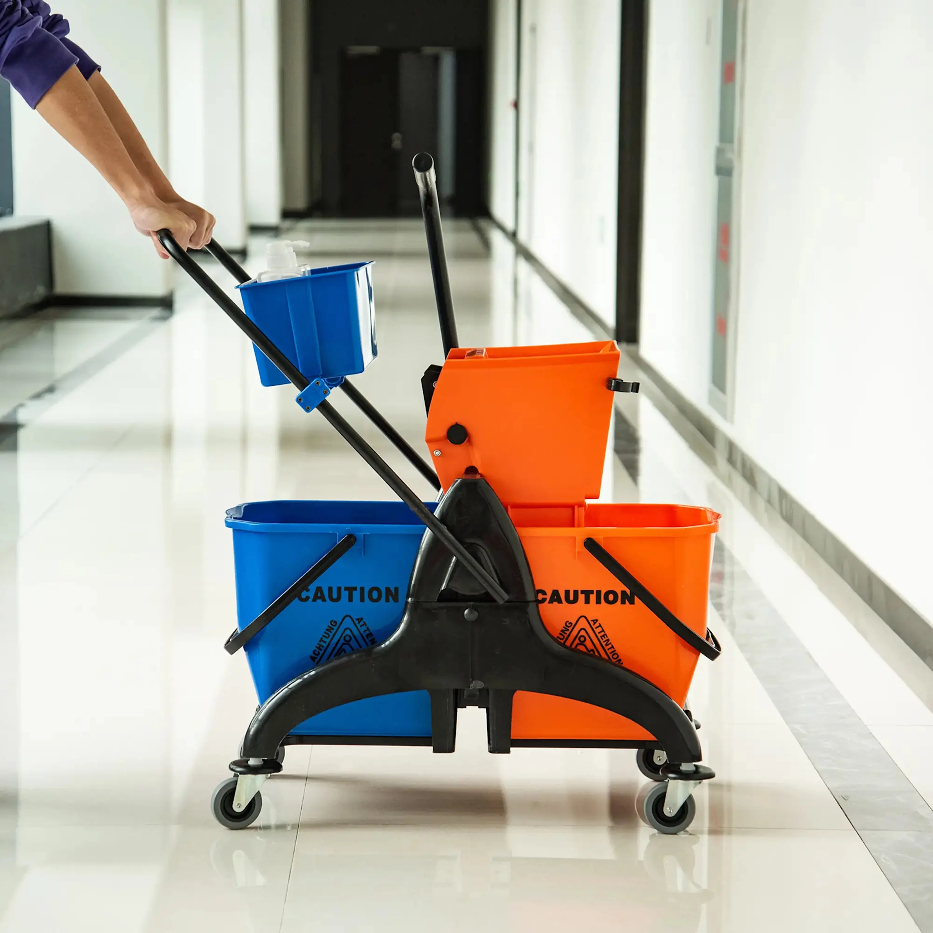 Carucior pentru curatenie Homcom 720-014OG (Orange/Blue) - 3