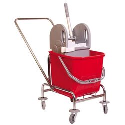 Carucior pentru curatenie Nossa Chrom Single Extra 25L (Red/Grey)