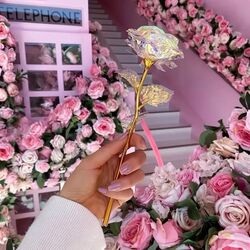 Floare artificiala Aptel AG774A 24 cm (Gold/Rainbow) Thumb