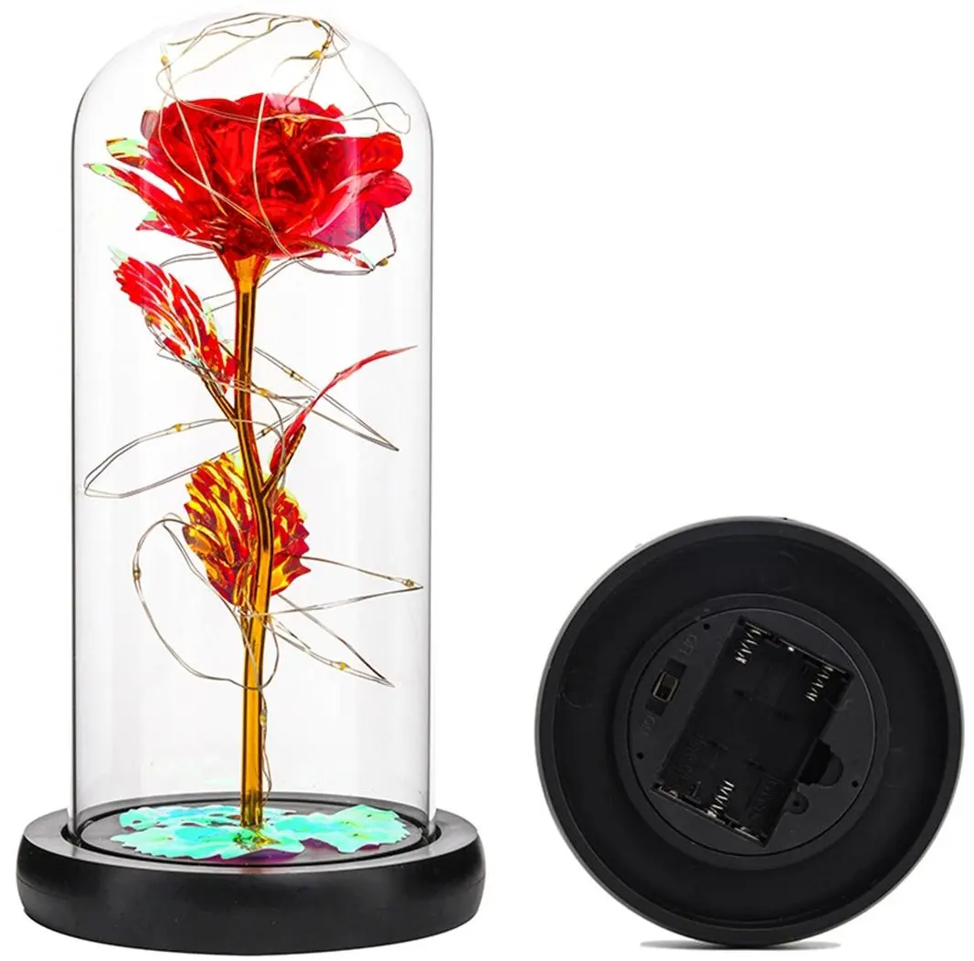 Искусственный цветок в стеклянной колбе Aptel AG776 (Red) - 2