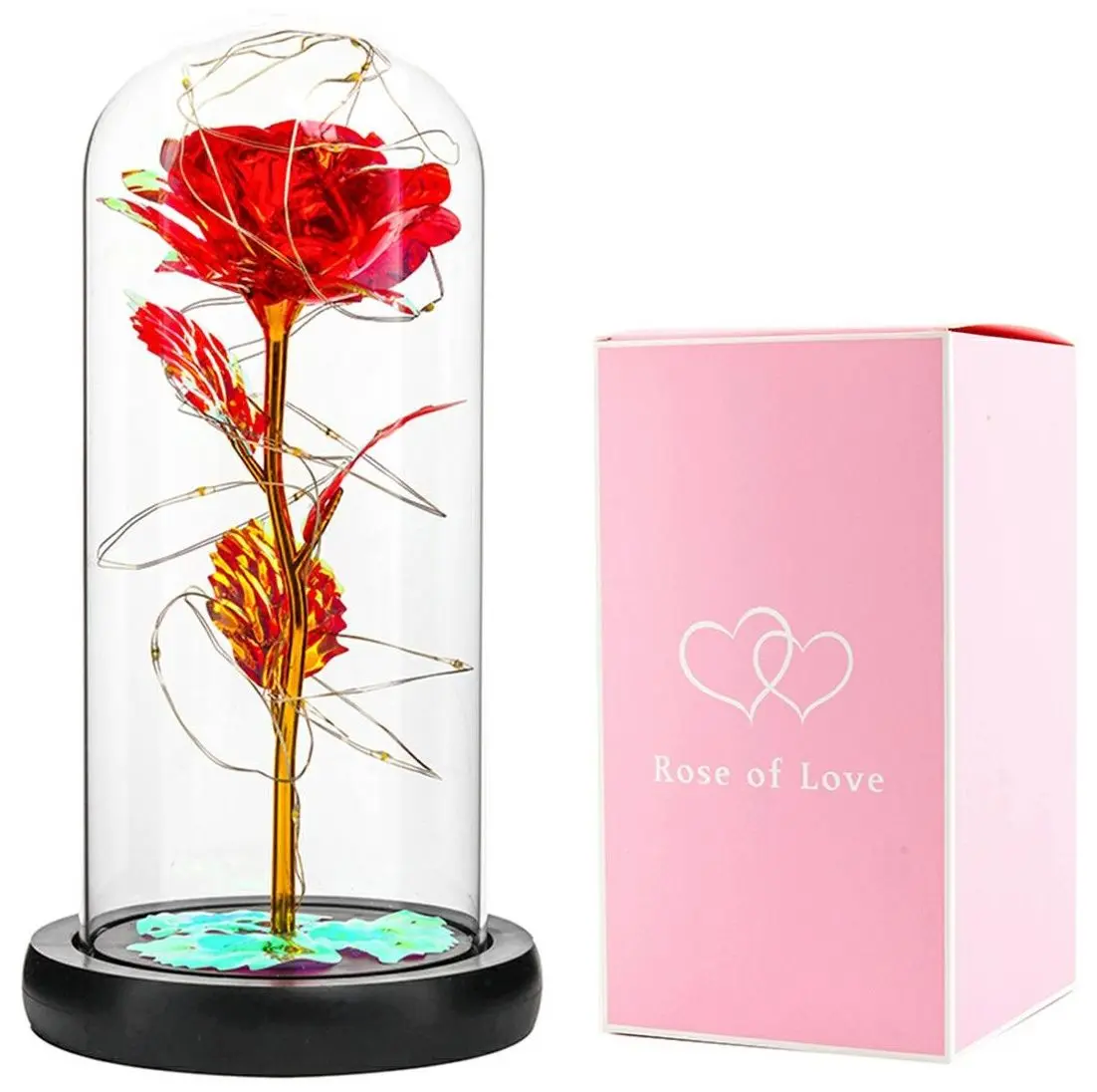 Искусственный цветок в стеклянной колбе Aptel AG776 (Red) - 3